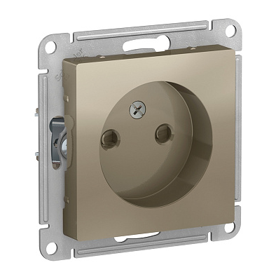 Розетка 1-м СП Systeme Electric AtlasDesign 16А IP20 без заземления защитные шторки механизм шампань