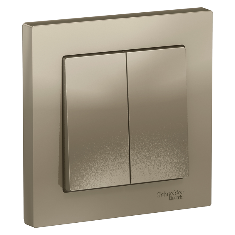Выключатель Systeme Electric 2-кл. СП AtlasDesign 10А IP20 (сх. 5) 10AX в сборе шампань SE ATN000552