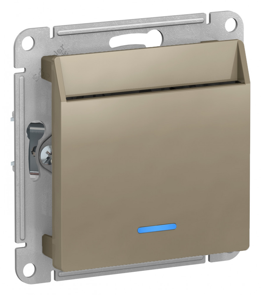 Выключатель Systeme Electric ATLASDESIGN карточный, механизм, шампань