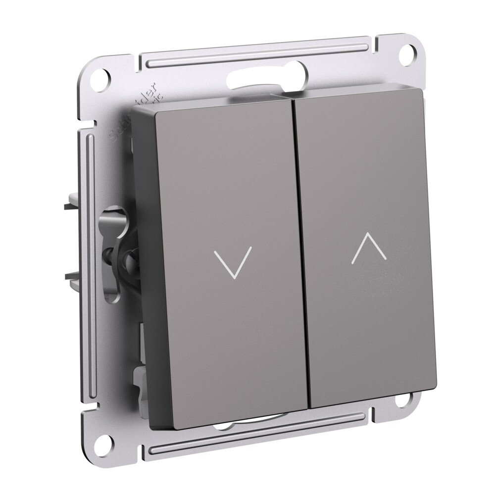 Выключатель Systeme Electric AtlasDesign Мокко 2-клавишный жалюзи 10А механизм