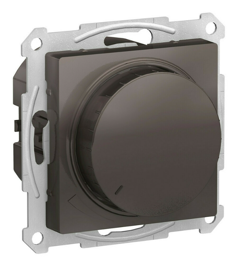 Светорегулятор (диммер) повор-нажим Systeme Electric ATLASDESIGN, LED, RC, 400Вт, мех., мокко