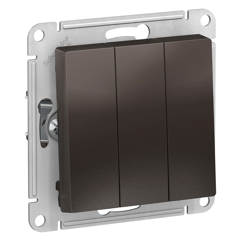 Выключатель Systeme Electric трехклавишный ATLASDESIGN схема 1+1+1 10АХ механизм мокко купить с доставкой по РФ