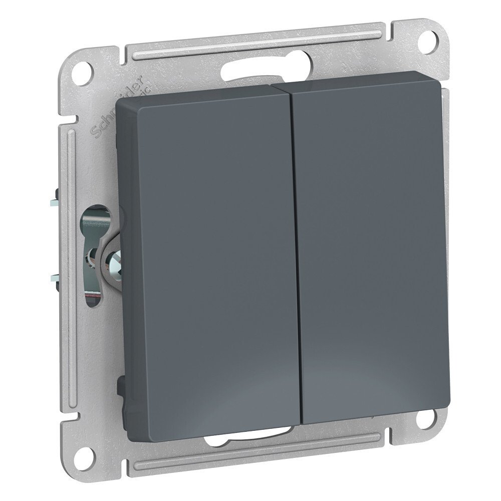 Выключатель 2-клавишный Systeme Electric AtlasDesign Грифель с самовозвратом сх 2 10А механизм