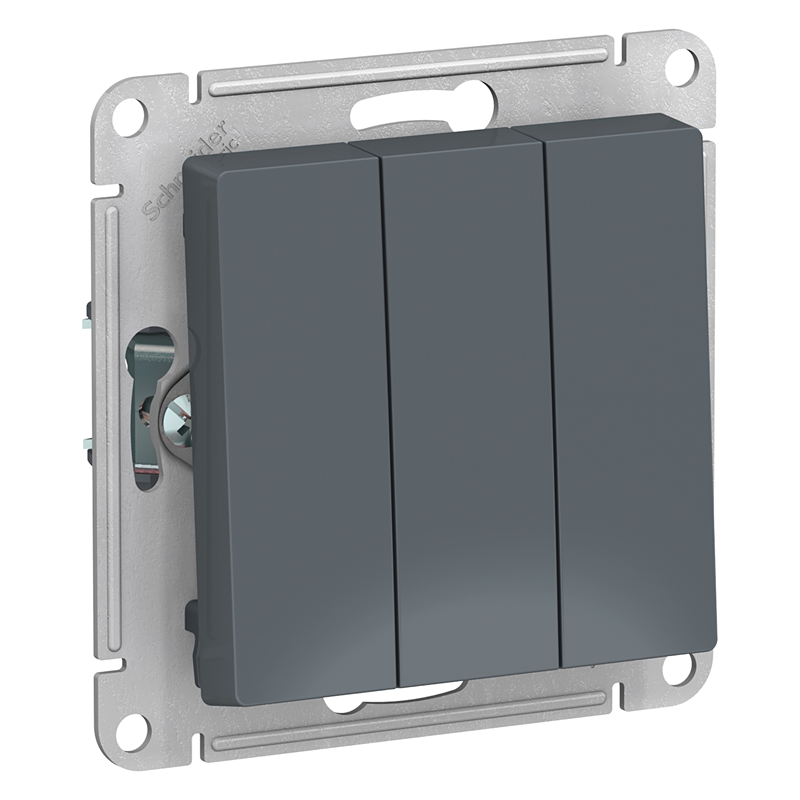 Выключатель Systeme Electric трехклавишный ATLASDESIGN схема 1+1+1 10АХ механизм грифель