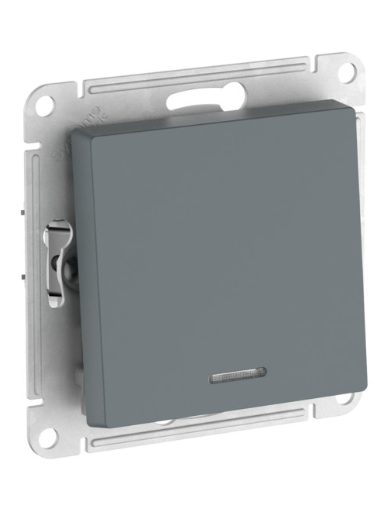 1-клавишный ПЕРЕКЛЮЧАТЕЛЬ Systeme Electric ATLASDESIGN с подсветкой, сх.6а, 10АХ, быстрозажимные клеммы, ГРИФЕЛЬ