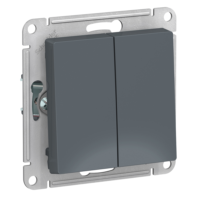 Переключатель Systeme Electric проходной 2-кл. СП AtlasDesign 10А IP20 (сх. 6/2) 10AX механизм грифель SE ATN000765