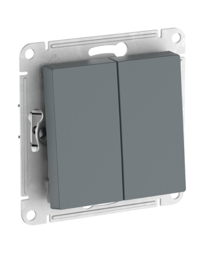 2-клавишный ПЕРЕКЛЮЧАТЕЛЬ Systeme Electric ATLASDESIGN, сх.6/2, 10АХ, быстрозажимные клеммы, ГРИФЕЛЬ