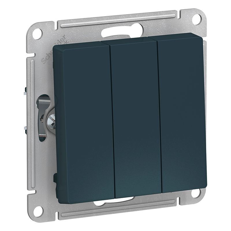 Выключатель Systeme Electric 3-кл. СП AtlasDesign 10А IP20 (сх. 1+1+1) 10AX механизм изумруд SE ATN000831