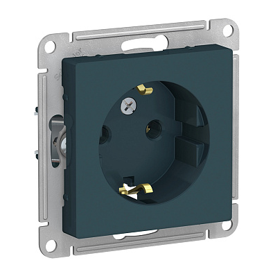 Розетка Systeme Electric ATLASDESIGN с заземлением 16А механизм изумруд