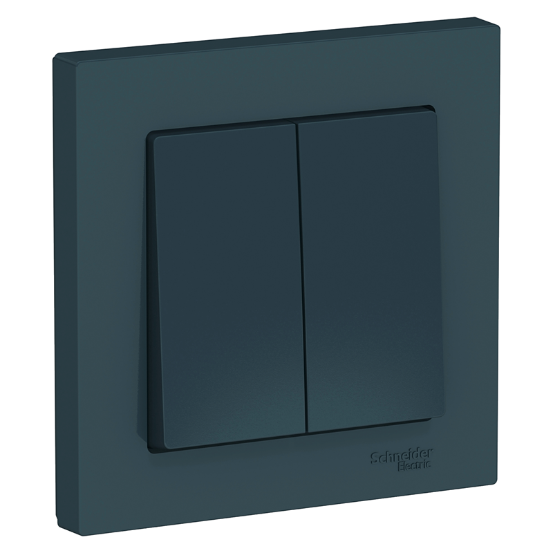 Выключатель Systeme Electric AtlasDesign Изумруд 2-клавишный сх.5, 10АХ, в сборе купить с доставкой по РФ