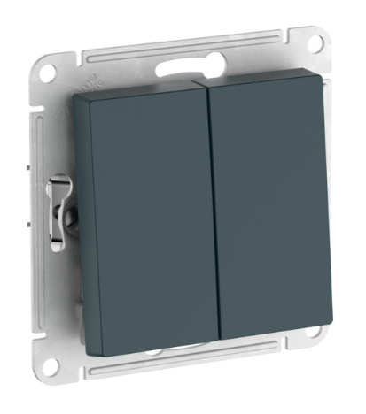 2-клавишный ПЕРЕКЛЮЧАТЕЛЬ Systeme Electric ATLASDESIGN, сх.6/2, 10АХ, быстрозажимные клеммы, ИЗУМРУД
