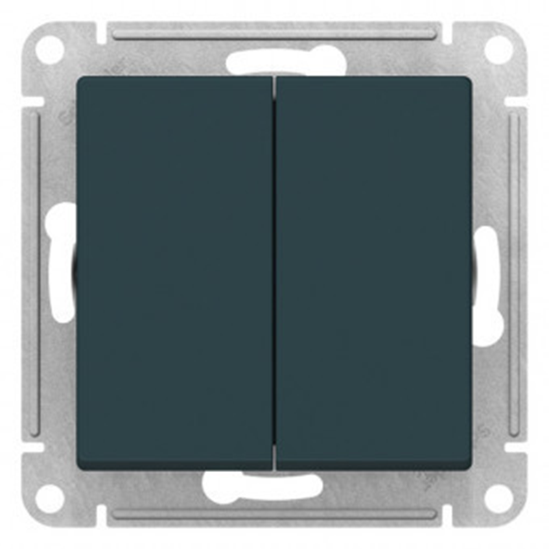 Переключатель Systeme Electric перекрестный 2-кл. AtlasDesign 2хсх.7 10АХ механизм изумруд. SE ATN000873