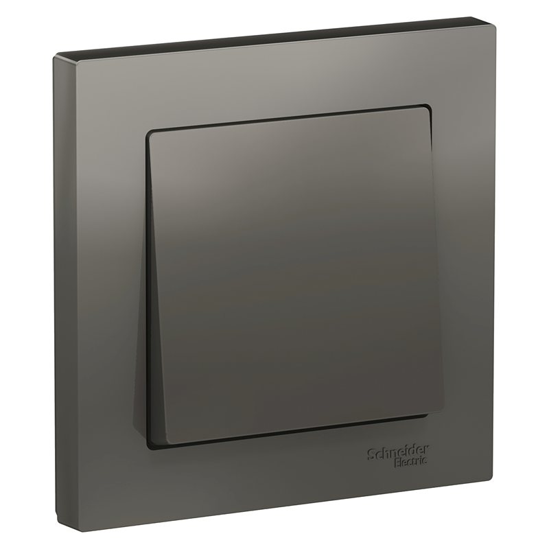 Выключатель Systeme Electric 1-кл. СП AtlasDesign 10А IP20 (сх. 1) 10AX в сборе сталь SE ATN000912