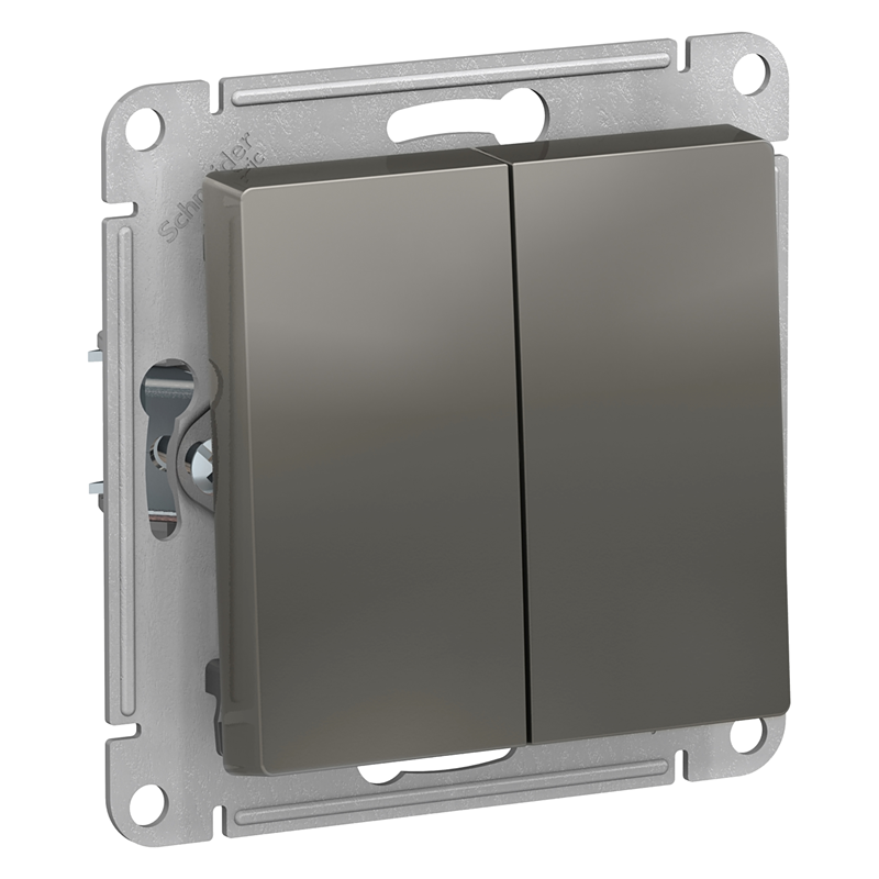 Выключатель Systeme Electric 2-кл. СП AtlasDesign 10А IP20 (сх. 5) 10AX механизм сталь SE ATN000951 купить с доставкой по РФ