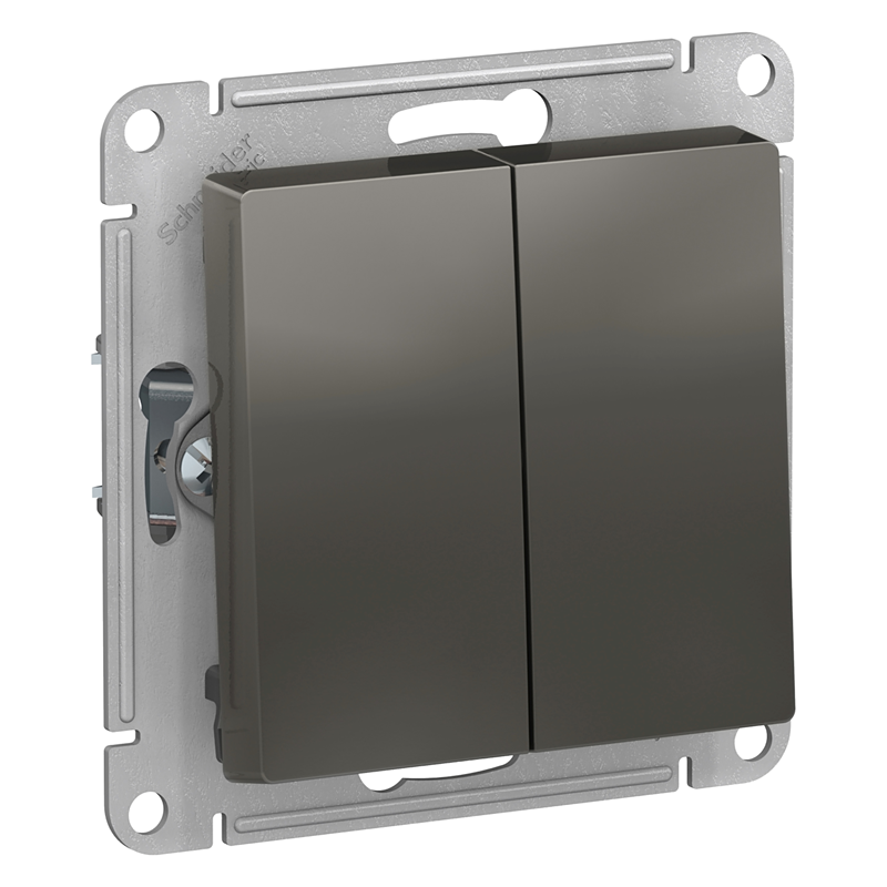 Переключатель Systeme Electric проходной 2-кл. СП AtlasDesign 10А IP20 (сх. 6/2) 10AX механизм сталь SE ATN000965 купить с доставкой по РФ