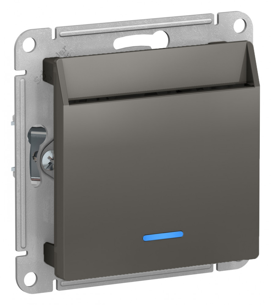 Выключатель Systeme Electric ATLASDESIGN карточный, механизм, сталь