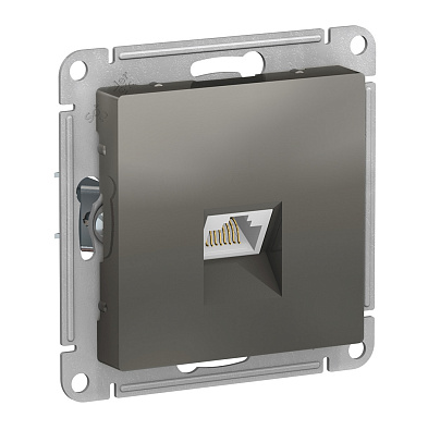 Розетка Systeme Electric AtlasDesign сталь компьютерная RJ45, кат. 6A, механизм