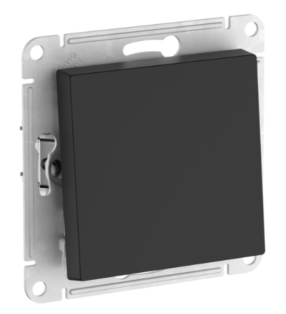1-клавишный выключатель Systeme Electric ATLASDESIGN, сх.1, 10АХ, мех., быстрозажим. клем., карбон