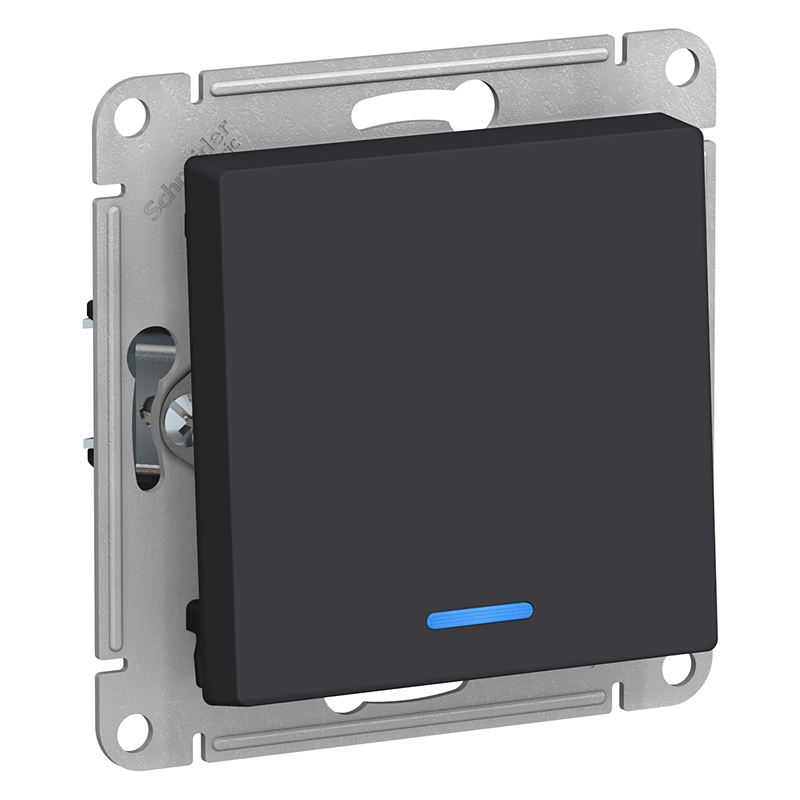 Выключатель Systeme Electric 1-кл. СП AtlasDesign 10А IP20 (сх. 1а) 10AX с подсветкой механизм карбон SE ATN001013