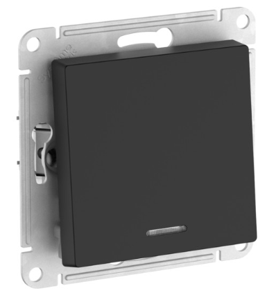 1-клавишный выключатель с подсветкой Systeme Electric ATLASDESIGN,сх.1а, 10АХ, быстрозажимные клеммы, карбон
