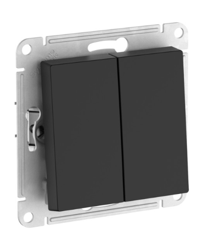 2-клавишный ПЕРЕКЛЮЧАТЕЛЬ Systeme Electric ATLASDESIGN, сх.6/2, 10АХ, быстрозажимные клеммы, КАРБОН