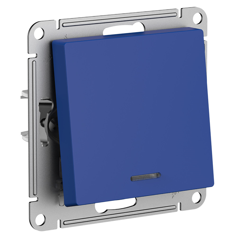 Выключатель Systeme Electric 1-кл. AtlasDesign (сх. 1а) 10AX с подсветкой механизм аквамарин SE ATN001113