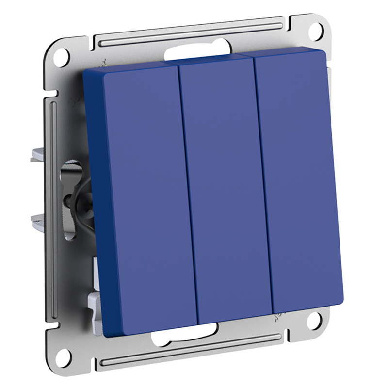 Выключатель Systeme Electric AtlasDesign Аквамарин 3-клавишный, сх.1+1+1, 10АХ, механизм