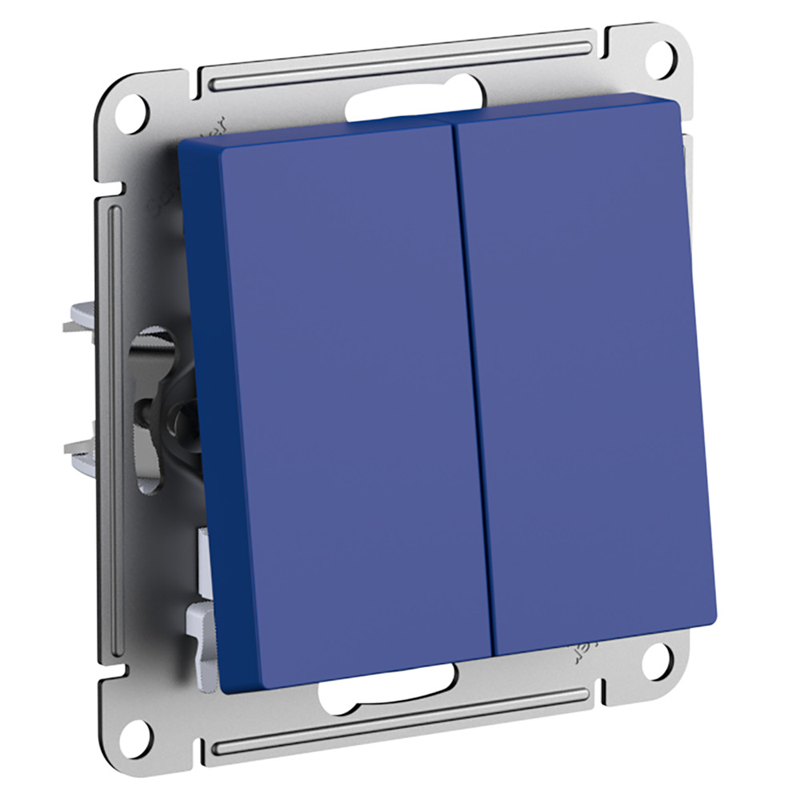 Выключатель Systeme Electric ATLASDESIGN двухклавишный, сх.5, 10АХ, механизм, АКВАМАРИН
