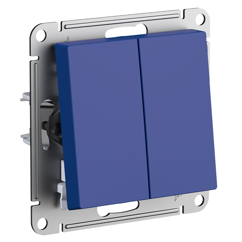 Переключатель Systeme Electric 2-кл. AtlasDesign (сх. 6/2) 10AX механизм аквамарин SE ATN001165