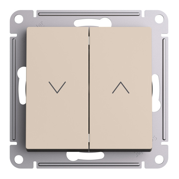 Выключатель Systeme Electric AtlasDesign Песочный 2-клавишный жалюзи, 10А,механизм