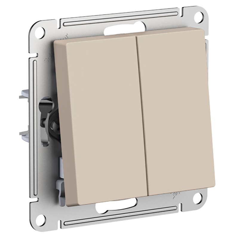 Переключатель Systeme Electric проходной 2-кл. СП AtlasDesign 10А (сх. 6/2) 10AX механизм песочн. SE ATN001265