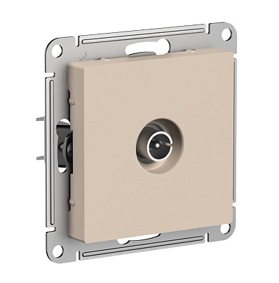 Розетка TV Systeme Electric AtlasDesign песочный оконечная 1DB, механизм купить с доставкой по РФ