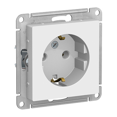 Розетка Systeme Electric ATLASDESIGN с заземлением, 16А, механизм, лотос