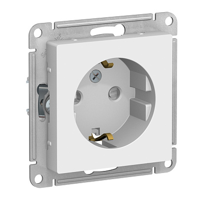 Розетка Systeme Electric ATLASDESIGN с заземлением со шторками, 16А, механизм, лотос