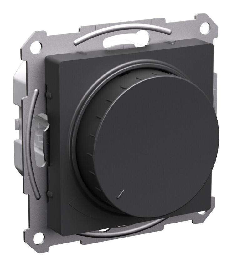 Светорегулятор (диммер) повор-нажим Systeme Electric AtlasDesign Базальт, LED, RC, 400Вт, механизм