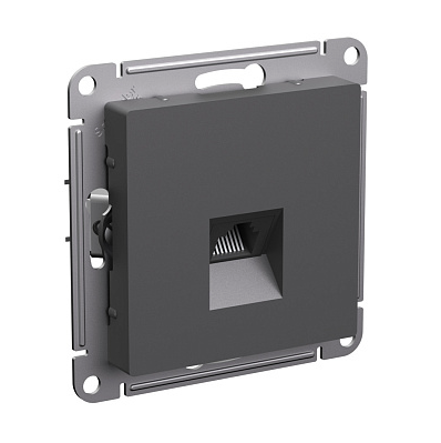 Розетка компьютерная Systeme Electric ATLASDESIGN RJ45, кат. 5Е, механизм, базальт
