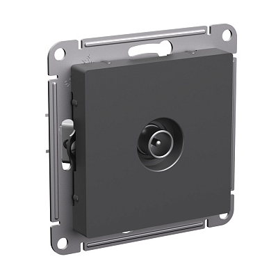 Розетка TV Systeme Electric AtlasDesign базальт проходная 4DB, механизм