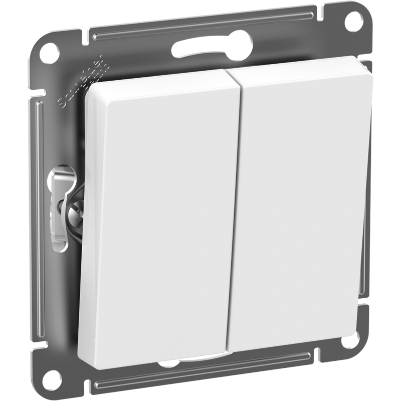 Выключатель Systeme Electric ATLASDESIGN AQUA 2-клавишный, IP44, сх.5, 10АХ, механизм, БЕЛЫЙ