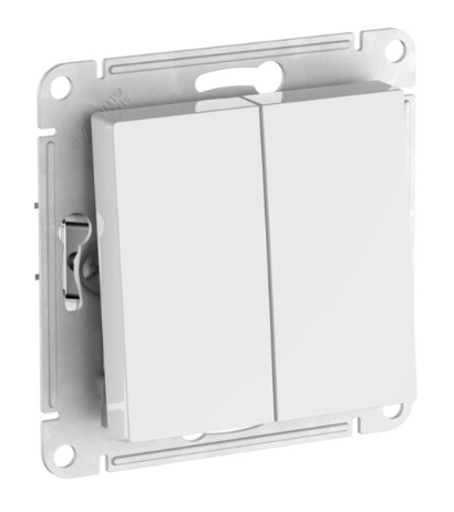 2-клавишный переключатель Systeme Electric ATLASDESIGN AQUA IP44, сх.6, 10АХ, быстрозажимные клеммы, белый