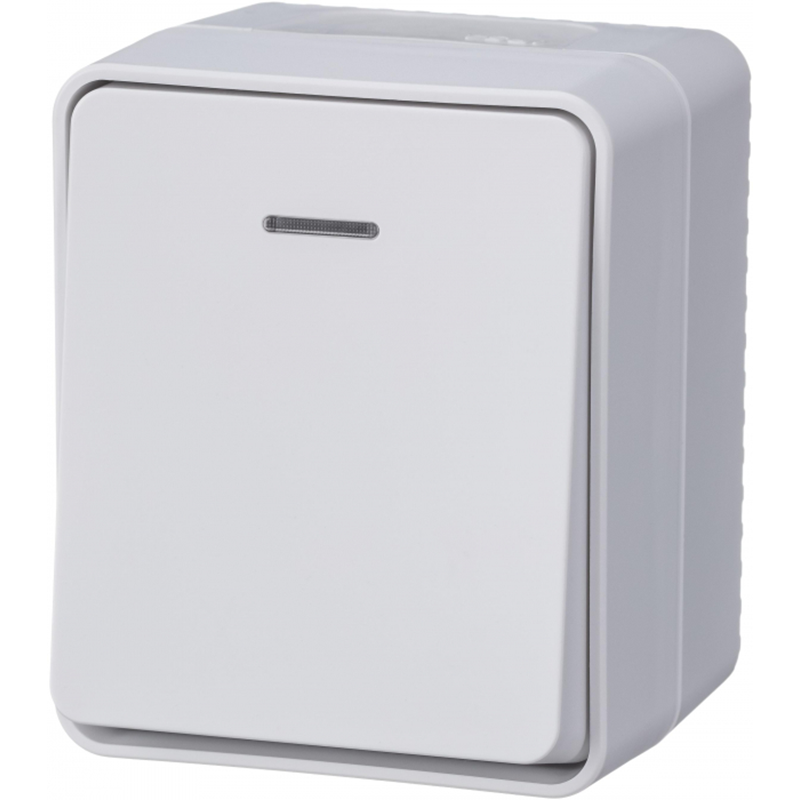 Выключатель Systeme Electric AtlasDesign Profi54 одноклавишный с подсветкой IP54 10 АХ, БЕЛЫЙ