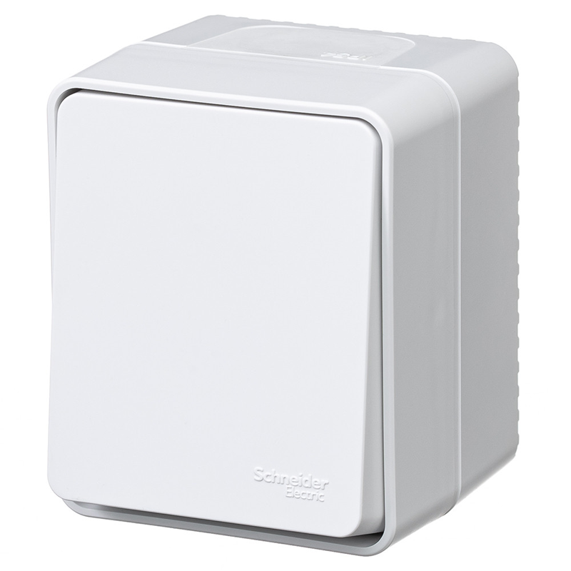 Выключатель Systeme Electric AtlasDesign PROFI IP54 О/У 1-клавишный кнопочный 10 АХ, БЕЛЫЙ