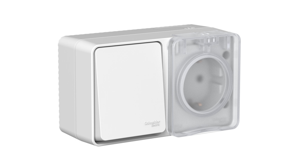 Блок для открытого монтажа Systeme Electric AtlasDesign PROFI IP54 16А выключатель 10А 1 клавиша