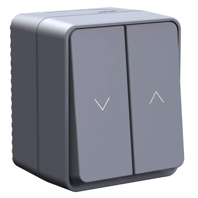 Выключатель Systeme Electric ATLASDESIGN PROFI IP54 2-клавишный ДЛЯ ЖАЛЮЗИ, 2хсх.4, АНТРАЦИТ