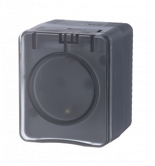 Розетка Systeme Electric AtlasDesign Profi54 с заземлением со шторками IP54 16А 250B, антрацит, Россия