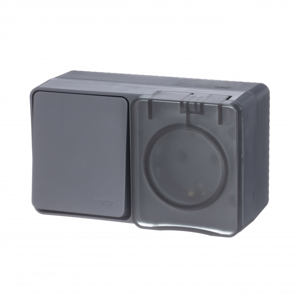 Блок для открытого монтажа Systeme Electric AtlasDesign Profi54 16А 250B выключатель одноклавишный IP54 10А