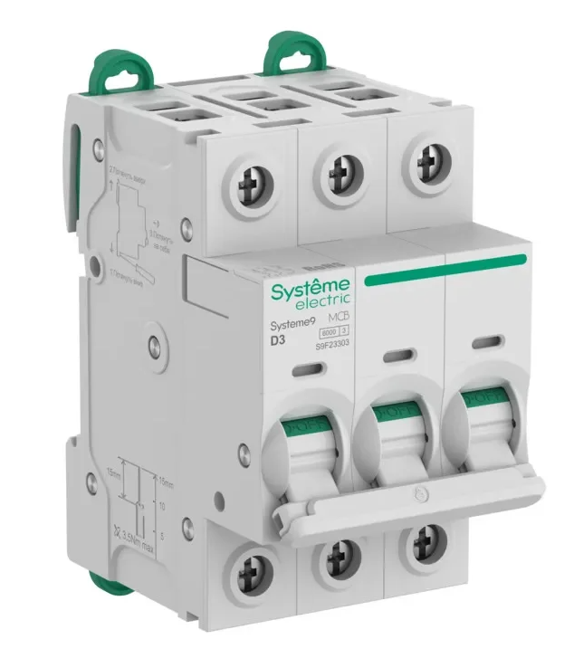 Автоматический выключатель Systeme Electric (АВ) D 3A 3P 6kA 400В
