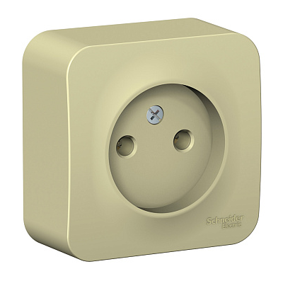 Розетка Systeme Electric BLANCA О/У без заземления без шторок изолирующая пластина, 16А, 250В, бежевый