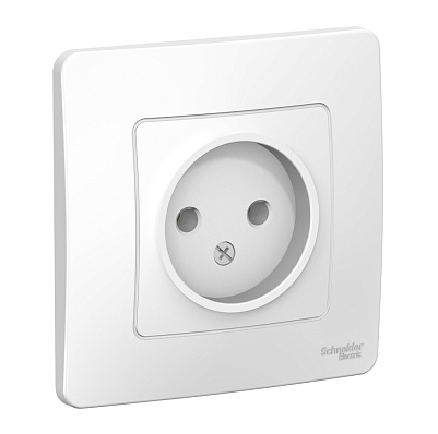Розетка Systeme Electric BLANCA скрытой установки без заземления без шторок 16А, 250В, белый