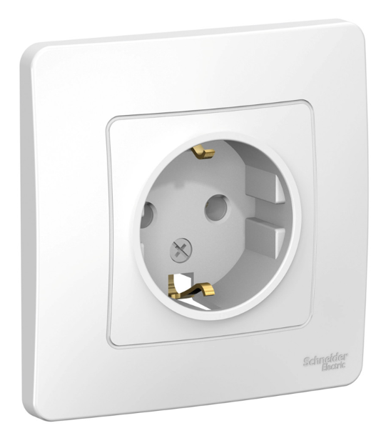 Розетка Systeme Electric BLANCA скрытой установки с заземлением без шторок, 16А, 250В, белый
