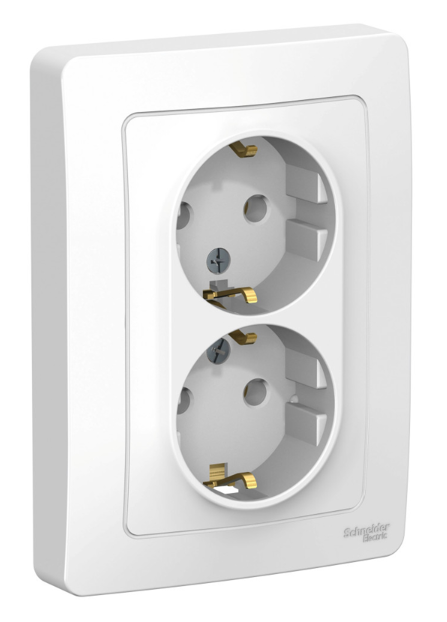 Розетка 2-м СП Systeme Electric Blanca 16А IP20 250В с заземлением без защитных шторок белый